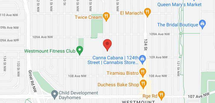 map of 10915 127 ST NW